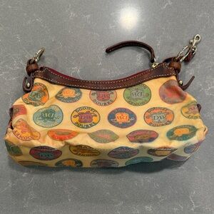Y2K Dooney & Bourke Cream Multicolor Logo Circle Shoulder Bag